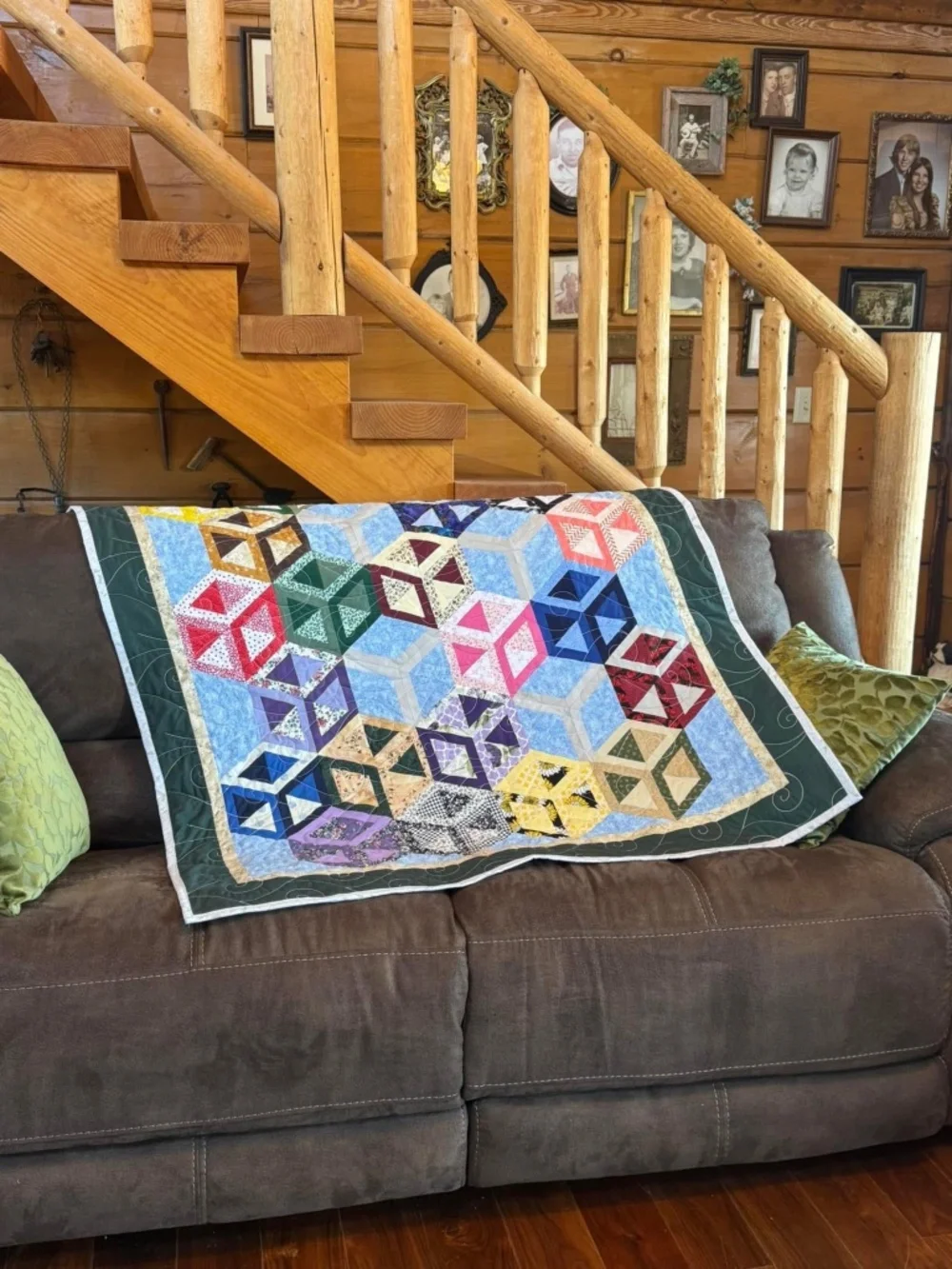 Hand made throw quilt